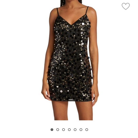 RAMY BROOK Tanya Metallic Sequin Mini Dress In Black Size 8 - Picture 3 of 9